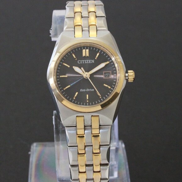 Citizen Eco Drive Ladies Corso Two Tone Black Dial 28mm main image 11